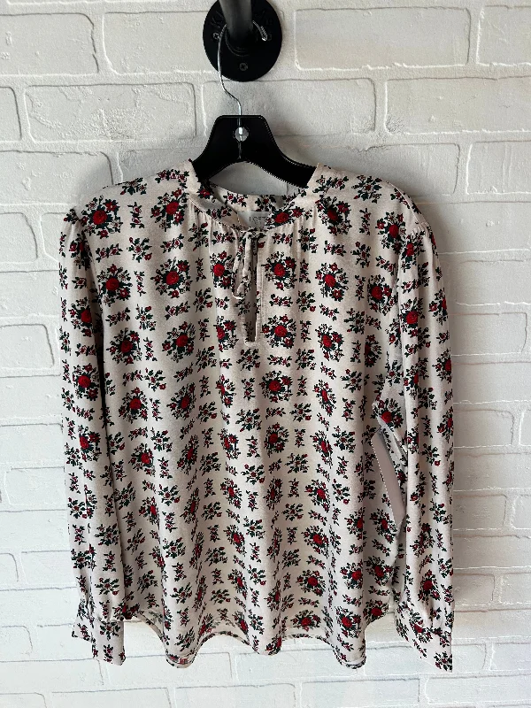 Top Long Sleeve By Loft In Red & Tan, Size: L Elegant Men's Cashmere