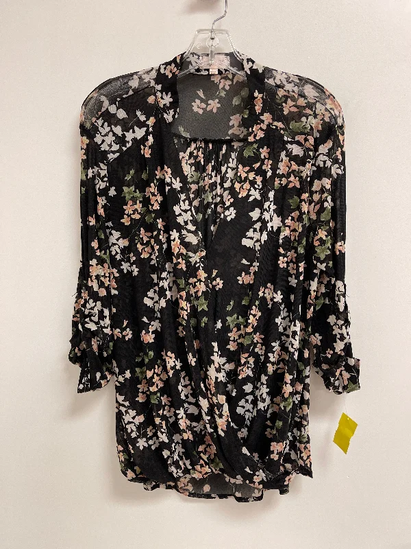 Top Long Sleeve By Clothes Mentor In Floral Print, Size: Xl Practical Men's Multi