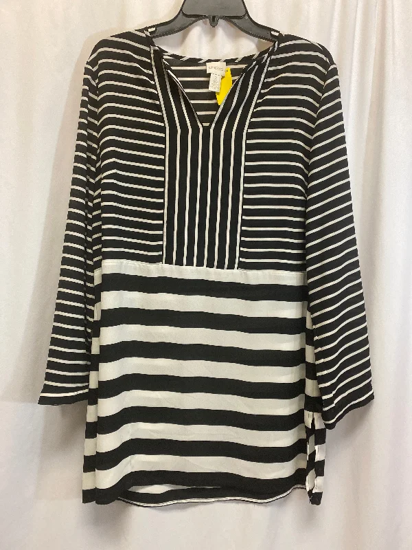 Top Long Sleeve By Chicos In Black & White, Size: L Stylish Men's Neon