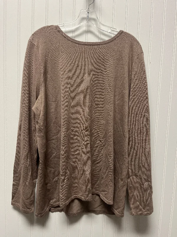 Top Long Sleeve By Chicos In Brown, Size: S Sophisticated Men's 