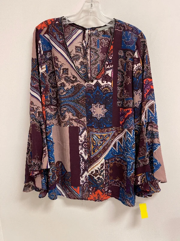 Top Long Sleeve By Ny Collection In Purple, Size: Xl Refined Men's European