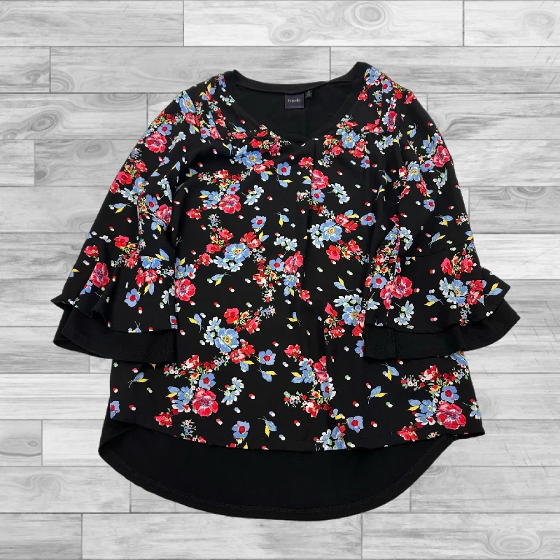 Top 3/4 Sleeve By Rafaella In Black, Size: M Practical Men's Quick