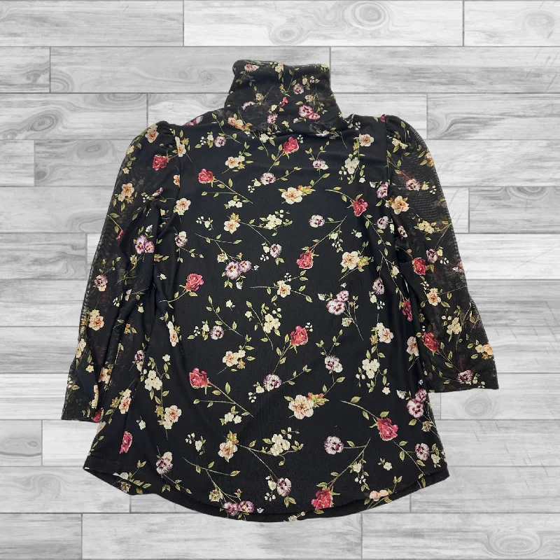 Top Long Sleeve By Catherine Malandrino In Floral, Size: L Sleek Men's Metallic