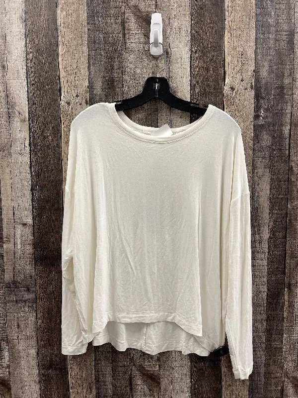 Top Long Sleeve By Banana Republic In Ivory, Size: L Elegant Men's Cashmere