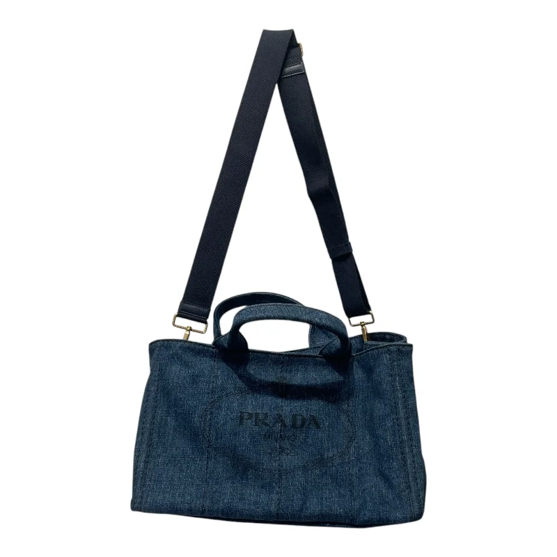 PRADA/Tote Bag/Cotton/IDG/DENIM LOGO TOTE Refined Men's European