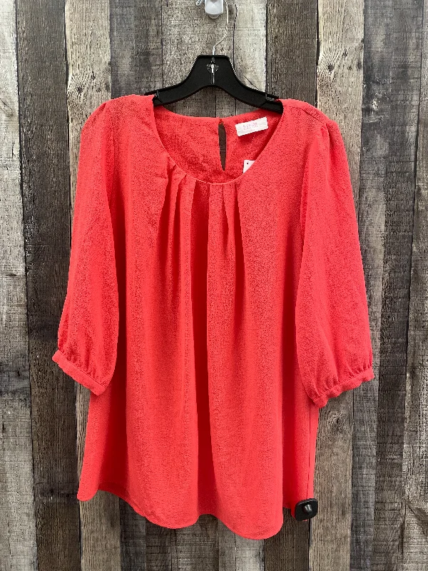 Top 3/4 Sleeve By Peach Love Cream California In Coral, Size: M Elegant Men's Cashmere