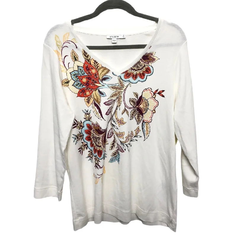 Top Long Sleeve By Chicos In Multi-colored, Size: M Casual Men's Short