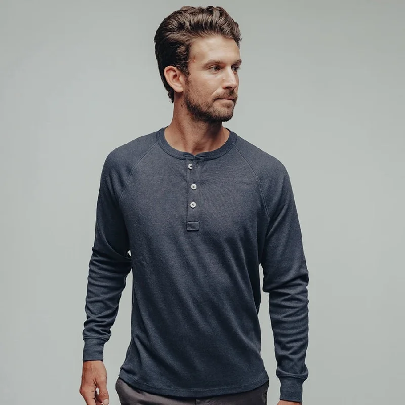 JUST A NORMAL HENLEY - NAVY Cool Men's Skate