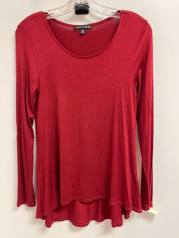 Top Long Sleeve By Cable And Gauge In Red, Size: S Refined Men's Velvet