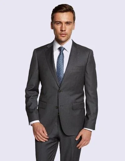 EURO SLIM FIT SUIT - DARK GREY Cozy Men's Sherpa