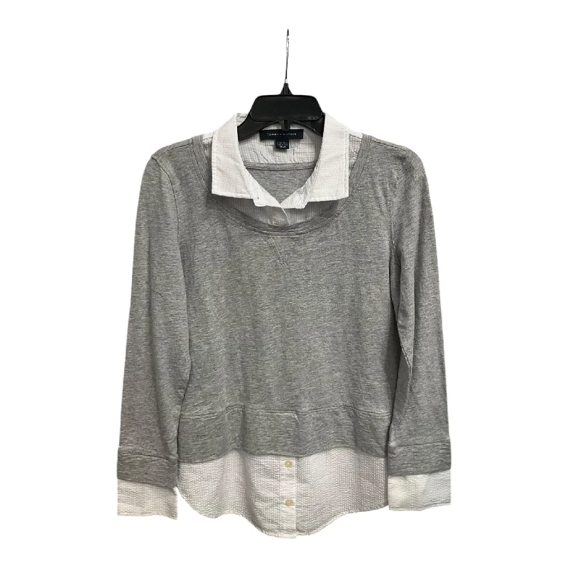 Top Long Sleeve By Tommy Hilfiger In Grey, Size: S Lumberjack