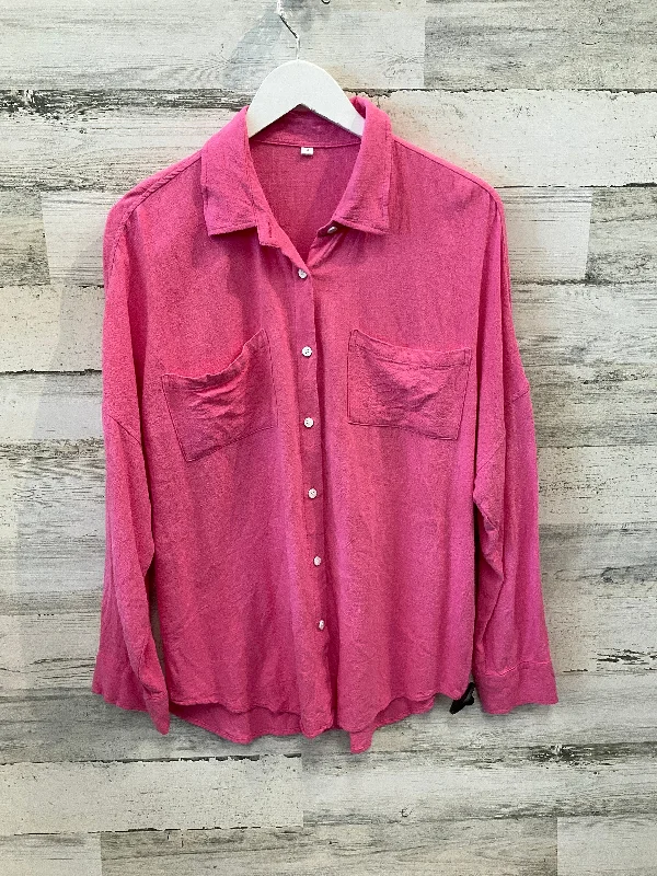 Top Long Sleeve By Cme In Pink, Size: M Elegant Men's Formal 