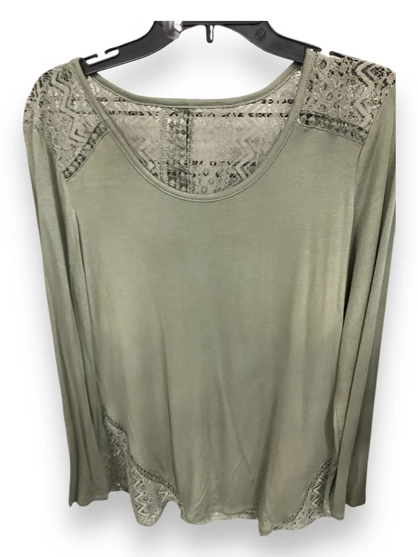 Top Long Sleeve Basic By Tru Self In Green, Size: M Cozy Men's Winter