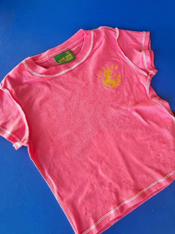 Yellow Tee - Pink Minimalist Men's Casual 