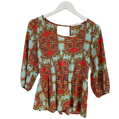 Top Long Sleeve By Peaches N Cream In Blue & Orange, Size: S Athletic Men's High