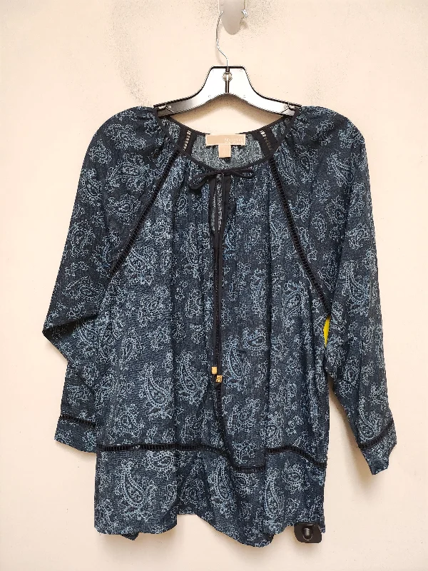 Top Long Sleeve By Michael By Michael Kors In Blue, Size: S Cool Men's Distressed