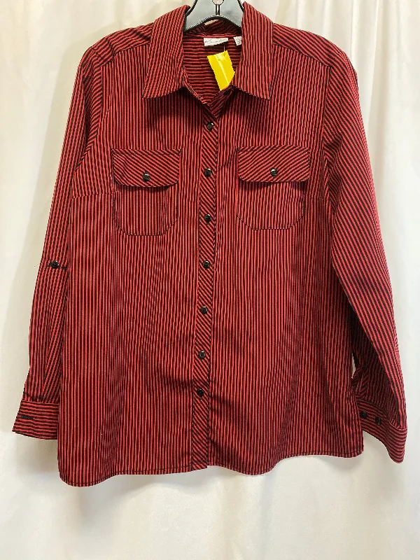 Top Long Sleeve By Kim Rogers In Red, Size: M Tough Men's Military