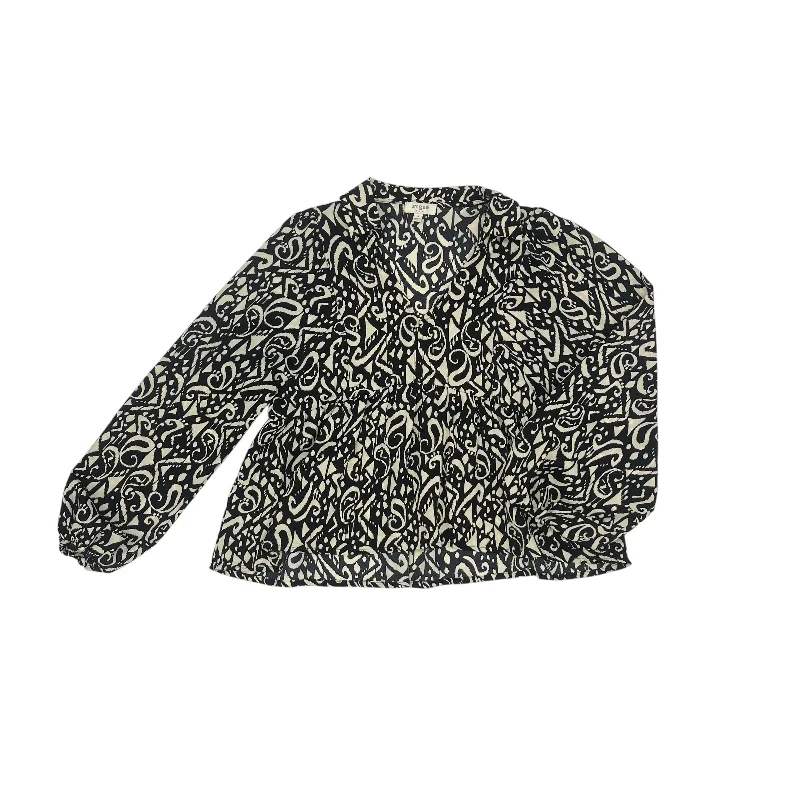 Top Ls By Umgee In Black & Cream, Size:M Casual Men's Japanese 