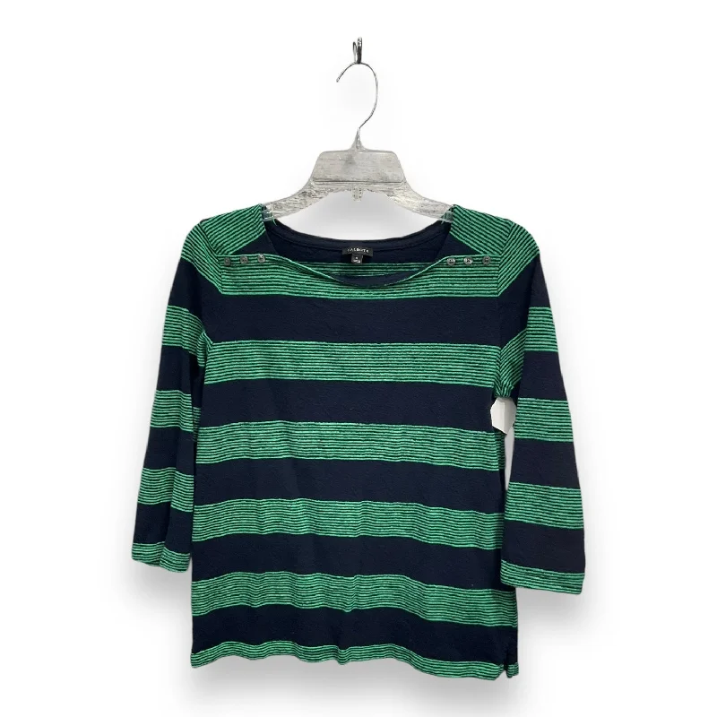 Top 3/4 Sleeve By Talbots In Striped Pattern, Size: M Gym
