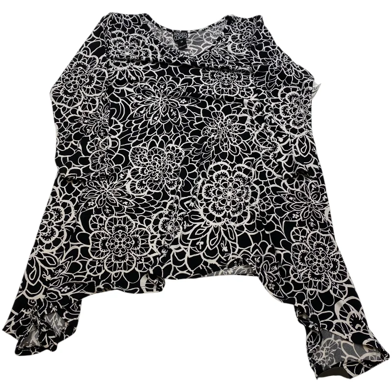 Top 3/4 Sleeve By Clara Sun Woo In Black & White, Size: Xs Monochromatic All