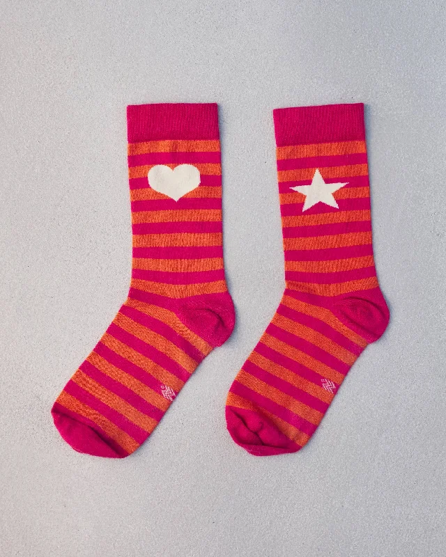 Stripey Socks - Orange & Fuchsia Monochromatic Office Style