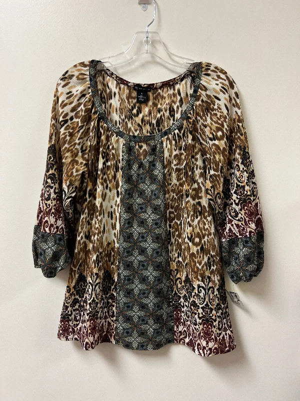 Top Long Sleeve By House Of Harlow In Orange, Size: M Bold Men's Animal