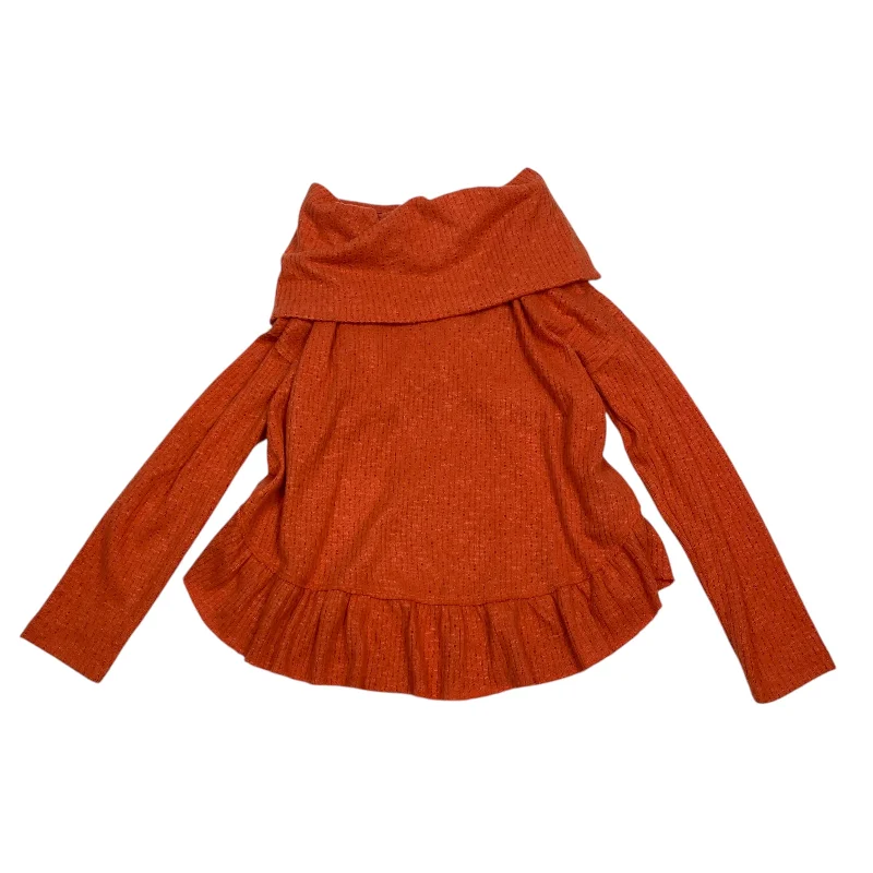 Top Long Sleeve By Maeve In Orange, Size: S Artistic Men's Hand