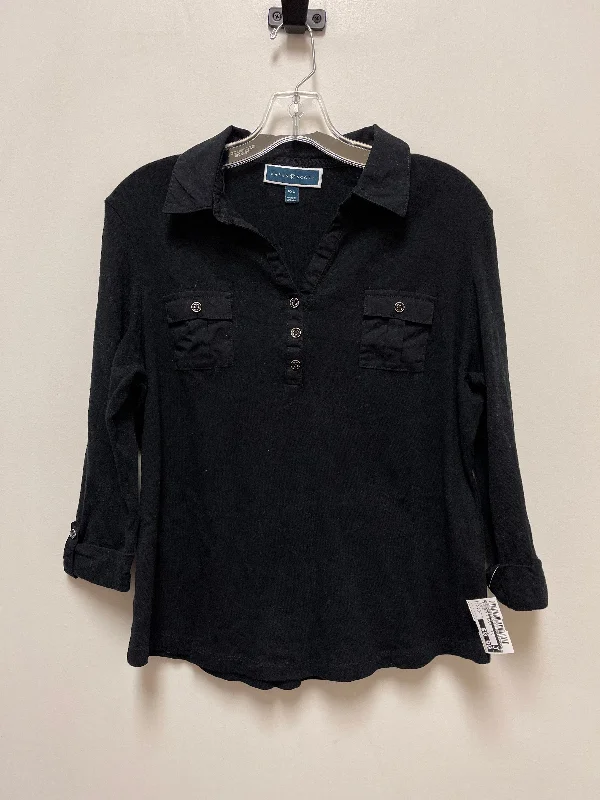 Top 3/4 Sleeve By Karen Scott In Black, Size: Xlp Sporty Men's Tennis