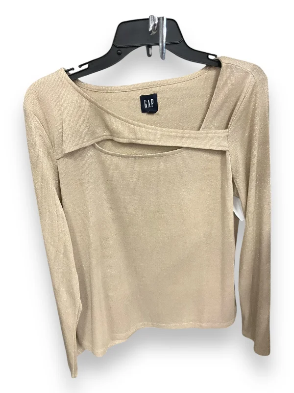 Top Long Sleeve By Gap In Beige, Size: Xl Casual Men's Loose