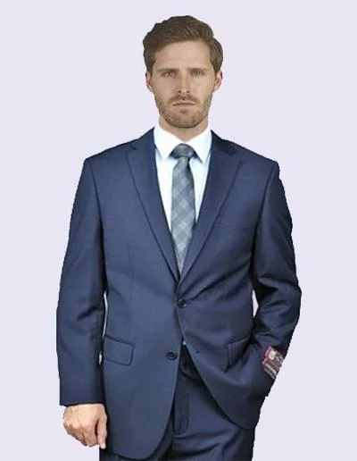 EURO SLIM FIT SUIT - BLUE Elegant Men's Cashmere