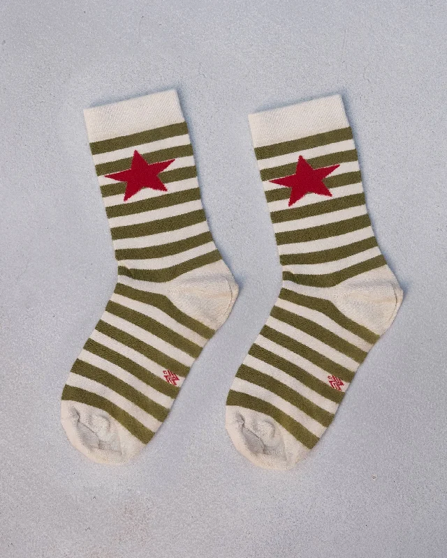 Stripey Socks - Olive & Oatmeal Vacation