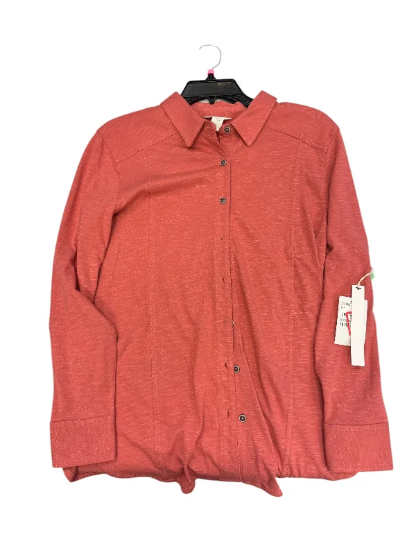 Top Long Sleeve By Caslon In Pink, Size: M Monochromatic Office Style