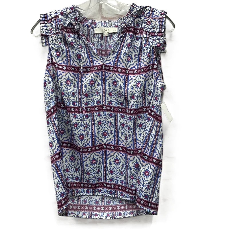 Blue & Purple Top Sleeveless By Loft, Size: Petite  M Organic
