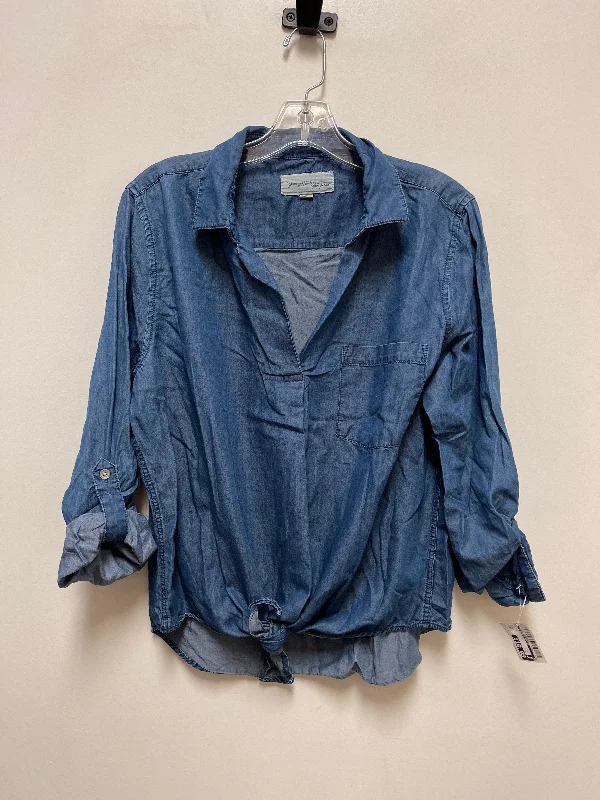 Top Long Sleeve By Clothes Mentor In Blue Denim, Size: Xl Bold Men's Statement