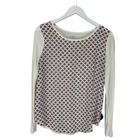 Top Long Sleeve By Loft In Red & White, Size: Xs British Gentleman Style