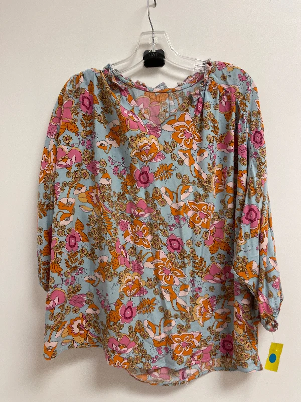 Top Long Sleeve By Clothes Mentor In Floral Print, Size: M Sporty Men's Tennis