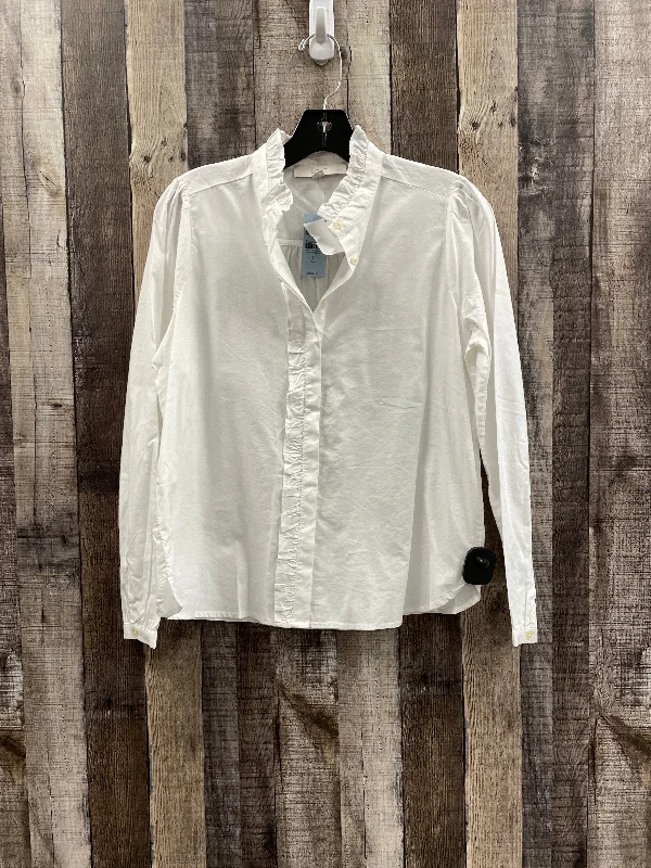 Top Long Sleeve By Loft In White, Size: Petite   S British Gentleman Style