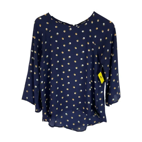 Top Long Sleeve By Papermoon In Navy, Size: S Minimalist Men's Casual 
