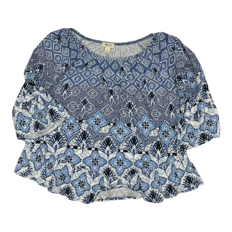 Top 3/4 Sleeve By Style And Company In Blue, Size:S Organic