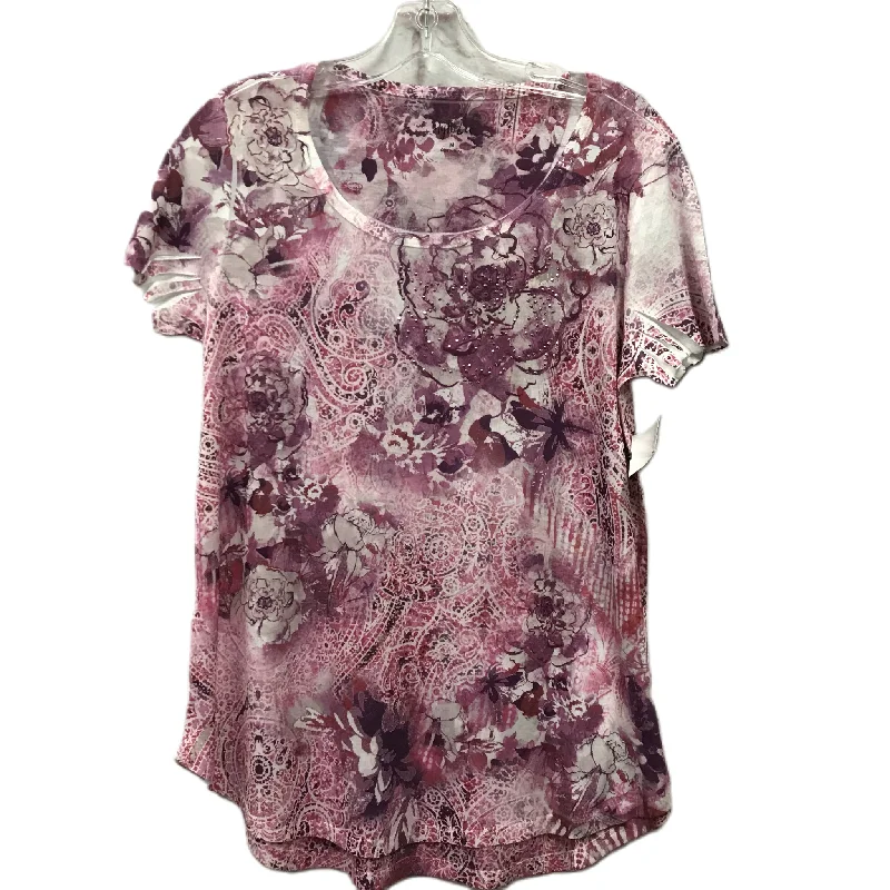 Purple Top Short Sleeve By Style And Company, Size: M British Gentleman Style