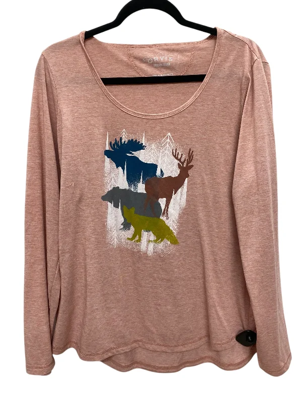 Top Long Sleeve By Orvis In Red, Size: L Casual Men's Japanese 