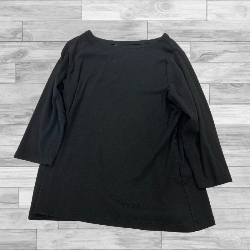 Top 3/4 Sleeve By Chicos In Black, Size: 2 Elegant Men's Cashmere