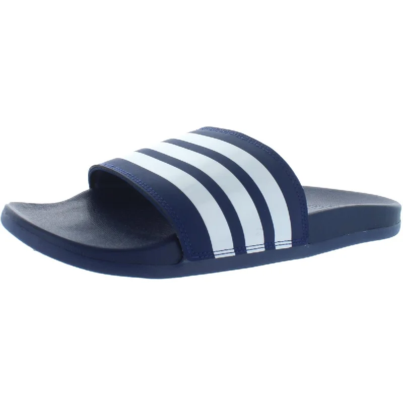 Adidas Mens Adilette Comfort Striped Flat Pool Slides