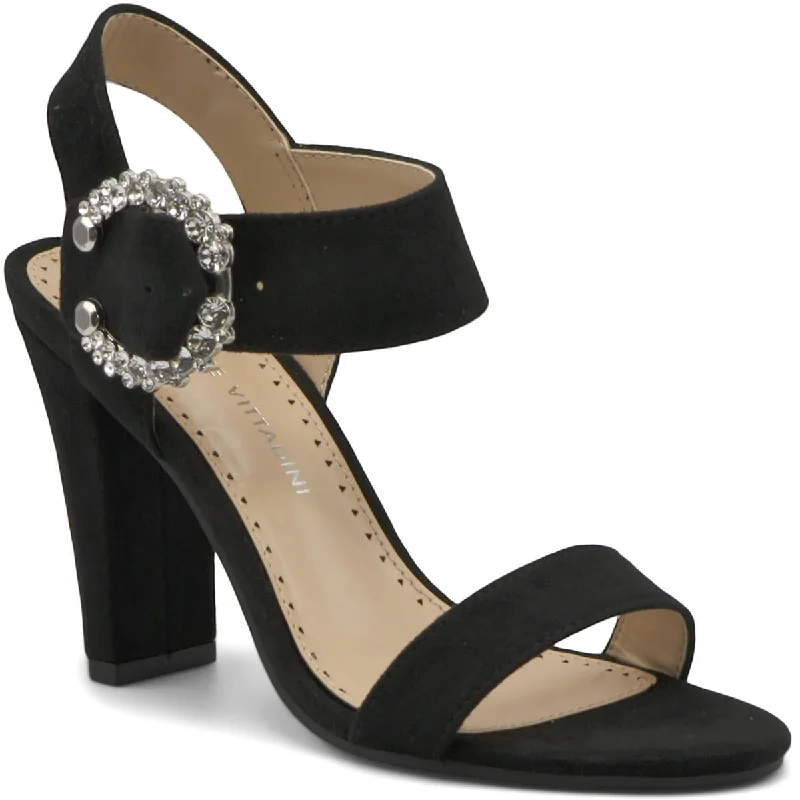 Adrienne Vittadini Womens Geno Rounded Toe Buckle Ankle Strap