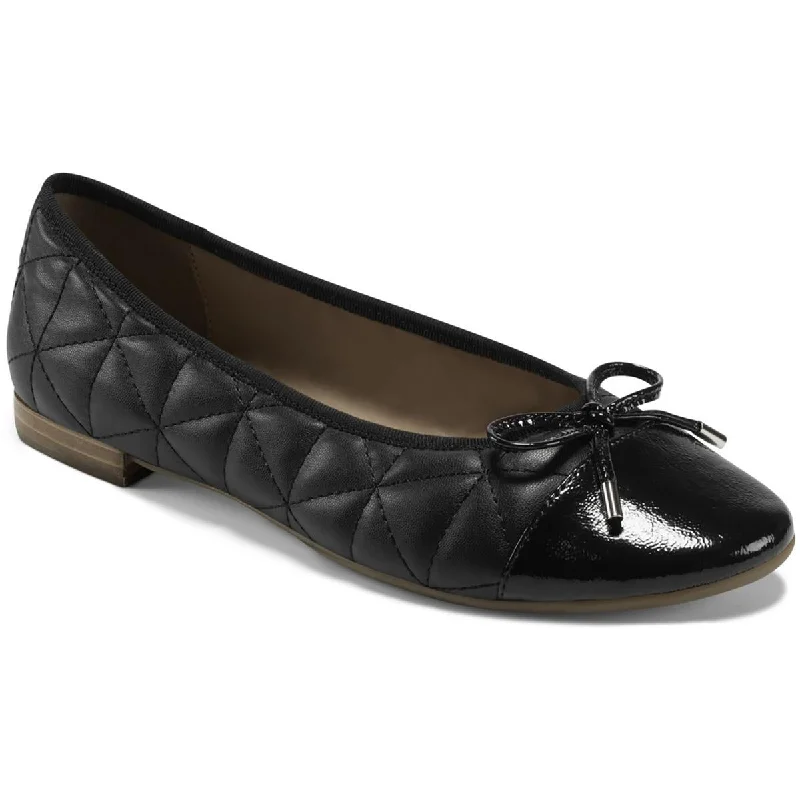 Aerosoles Womens Celia Faux Leather Quilted Ballet Flats