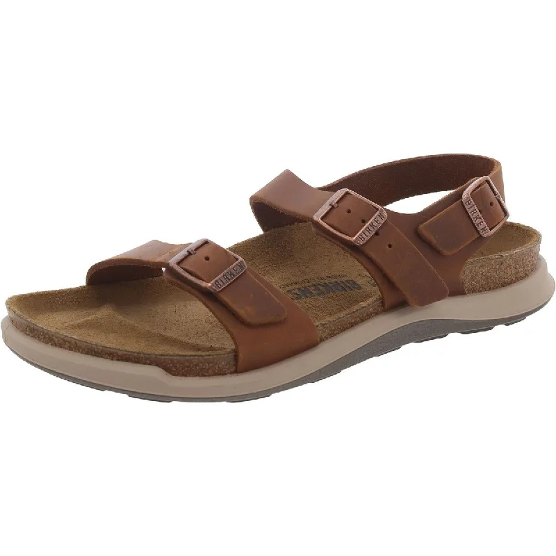 Birkenstock Womens Leather Round toe Flatform Sandals