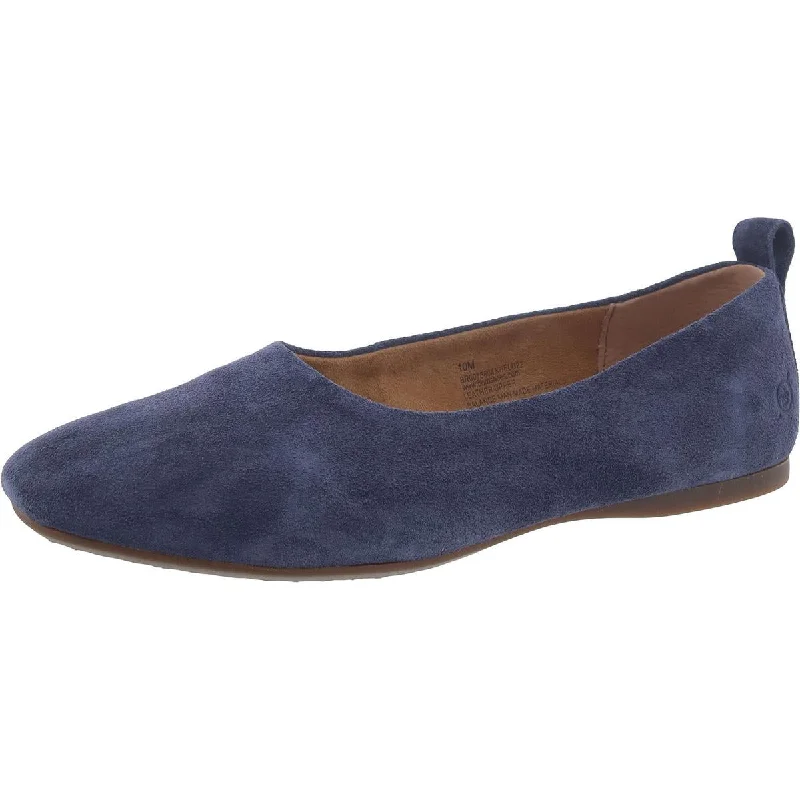 Born Womens Beca Leather Slip On Ballet Flats