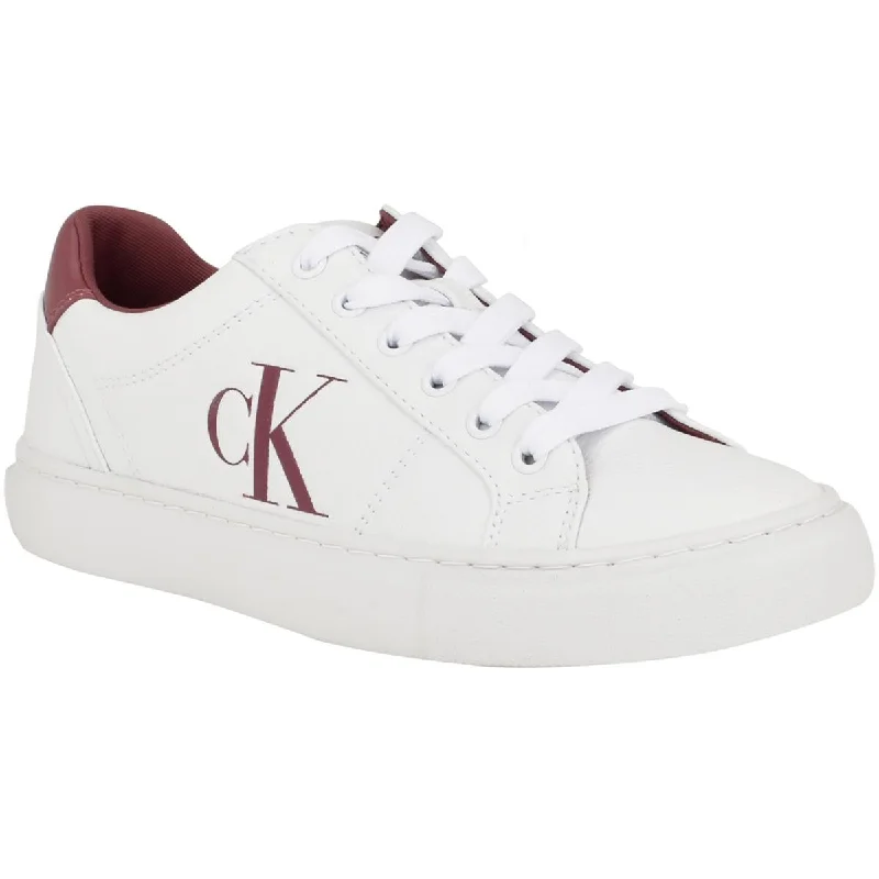 Calvin Klein Womens Celbi Faux Leather Lace-Up Casual And Fashion Sneakers