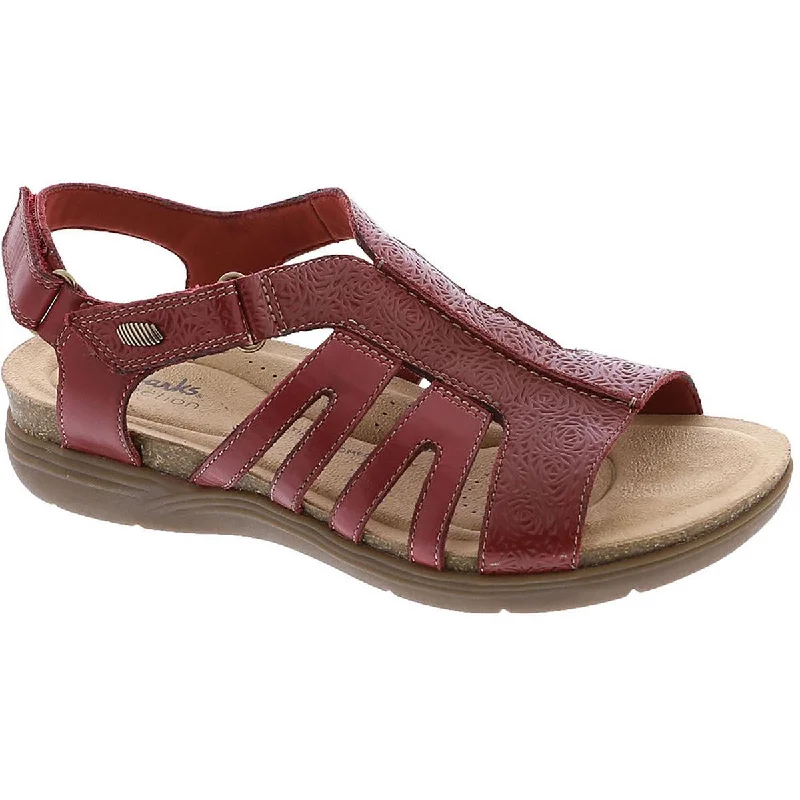 Clarks Womens April Belle Leather Strappy Slingback Sandals