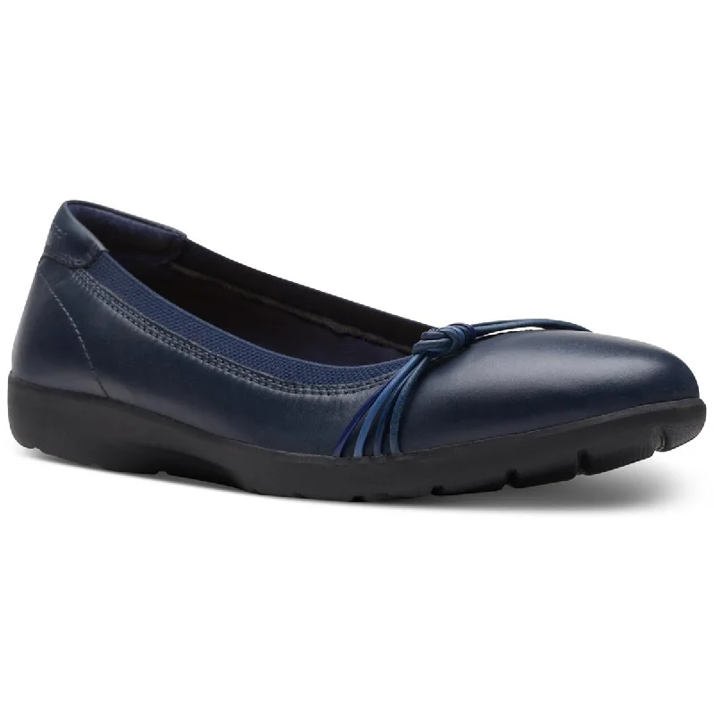 Clarks Womens Leather Slip-On Ballet Flats